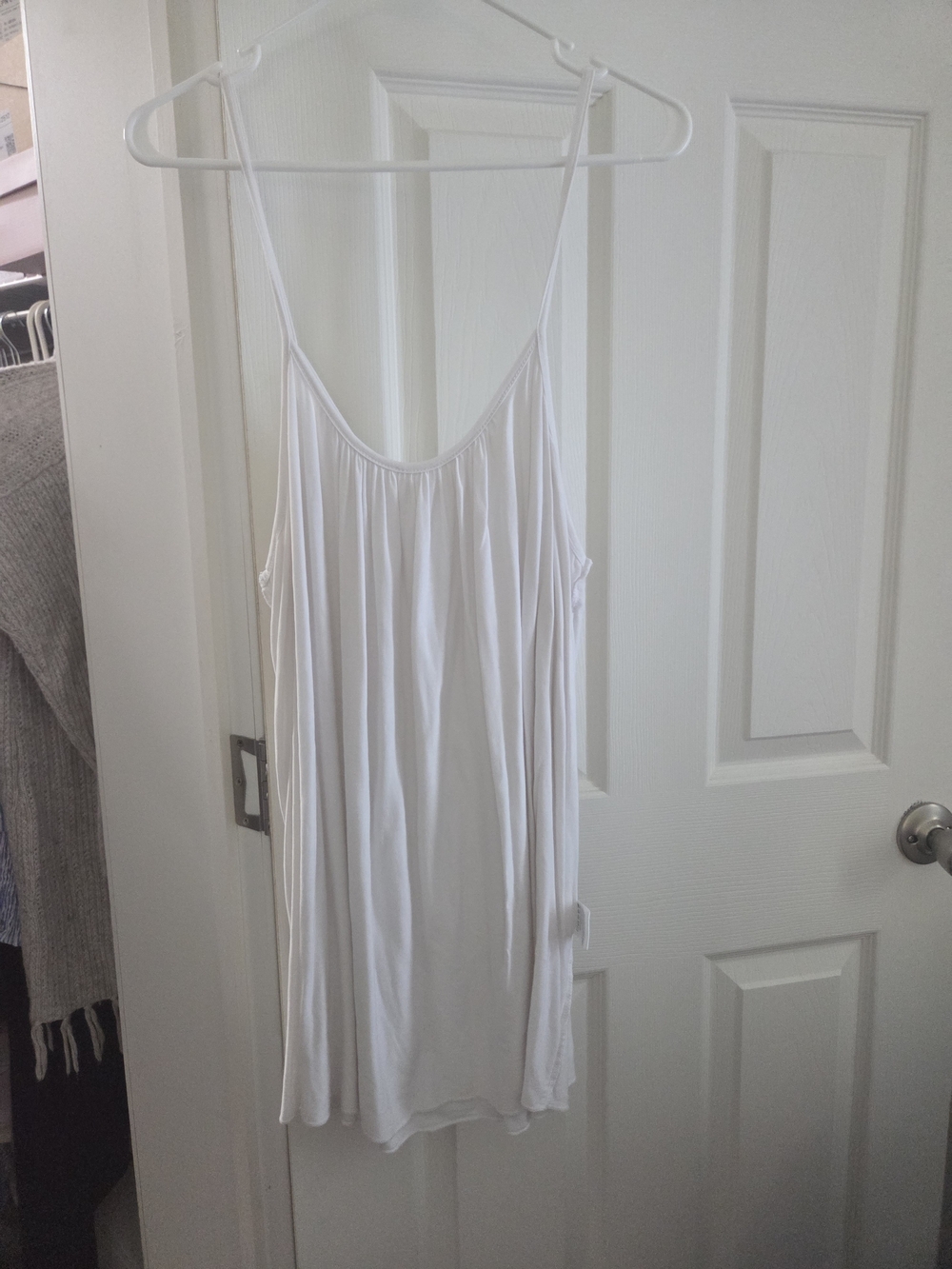 White Women's Spaghetti Strap Tank Dress